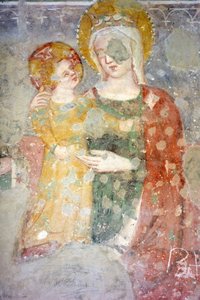 Fresco (XV), Vasca Limaria (XI Roman Building), Capitular Museum, Atri, Abruzzo, Italy