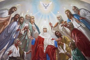 Fresco in the Russian Orthodox Church of the Holy Trinity, Jerusalem, Israel by Unbekannt