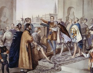 Galileo Galilei Demonstrating His Invention the Telescope