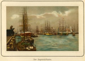 Germany, Hamburg, the harbour for the sailing ships, lithography from: "Ansichten-Album Hamburg" (views from Hamburg), published by C. Schneider, Berlin NW., c.1890