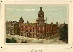 Germany, Hamburg, the new building for the post office, illustration from: "Ansichten-Album Hamburg" (views from Hamburg), published by C. Schneider, Berlin NW, c.1890