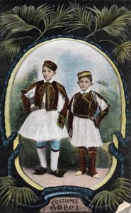 Greece: Greek costumes for children - Postcard 1914-1918
