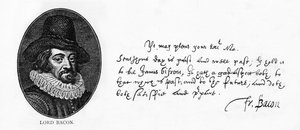 Handwriting and signature of Sir Francis Bacon from a letter to King James, April 29