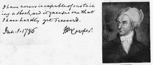 Handwriting and signature of William Cowper by Unbekannt