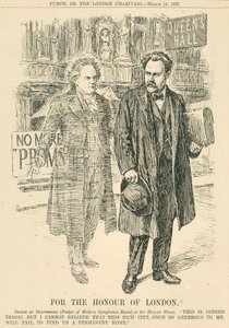 Henry Wood and the ghost of Beethoven in front of the Queen