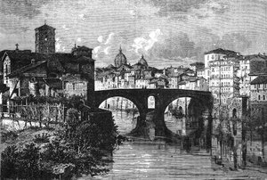 History of Ancient Rome. The island Tiberina on the river Tiber