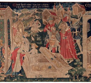 History of Saint Piat and Saint Eleuthère, also called tapestry of Arras. Ordered from canon Toussaint Prier, chaplain of the duke of Burgundy, late 14th-early 15th century. 22m x 2m (detail)