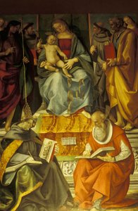 Holy conversation, Virgin and child with saints, Luca Signorelli by Unbekannt