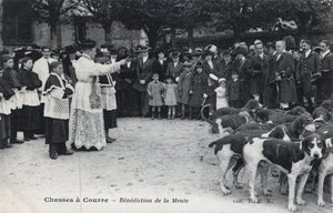 Hunting: blessing of the pack of dogs - Postcard late 19th-early 20th century by Unbekannt