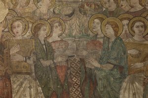 Interior. North crossing. Altar. Wall paintings (detail). End 14th century by Unbekannt