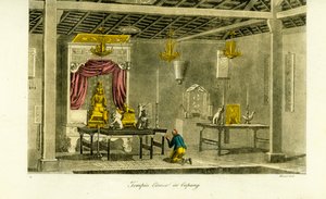Interior of a Chinese temple at Kupang, Timor