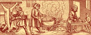 Interior of a Kitchen in the Sixteenth Century by Unbekannter Künstler