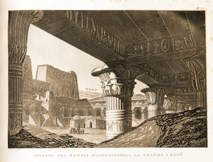 Internal View of the Temple of Apollinopolis in Edfu, Egypt - Illustration from the Atlas of Egypt