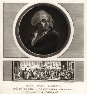 Jean Paul Marat, Deputy of Paris in the National Convention, assassinated 1793 by Unbekannt