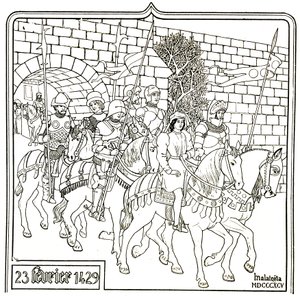 Joan of Arc and Her Escort Left Vauleurs on February 23 by Unbekannter Künstler