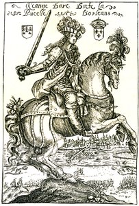 Joan of Arc in Front of Orleans, on Horseback, Sword Raised