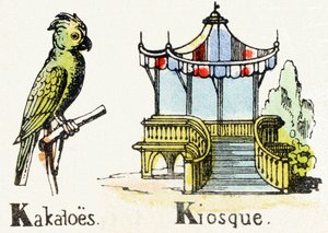 K - Cockatoos Kiosk - Child Entertainment Alphabet c.1890 by Unbekannt