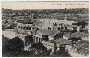 Nimes: General View of the City with the Arenes and the Maison Carree by William M. Timlin