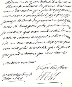 Letter from Louis XIV to Mary of Modena, congratulating her on the birth of a prince, James Edward, Prince of Wales by Unbekannt