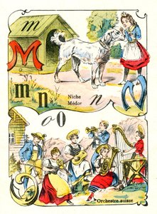 Letters M N and O as Medor, Niche and Swiss Orchestra by Unbekannt
