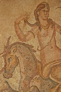 Roman mosaic of Nymph & Satyr from Villa of Jason Magnus, Libya by Unbekannt