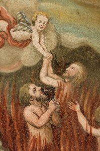 Luesen Luson in The Val di Luson under the Plose near Brixen Southern Tyrol Alto Adige Italy church Saint George salvation of purgatory by Unbekannt