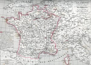 Map of France under the Reign of King Louis XVI from 1774 to 1793 (Plate from 