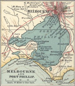 Map of Melbourne, c.1900 by Unbekannter Künstler