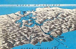 Map of Panama Canal by Unbekannter Künstler