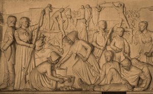 Marble relief with the story of the Boer trek, Voortrekker Monument in honour of the Boers, capital Pretoria, Tshwane, South Africa, Pretoria, Africa by Unbekannter Künstler