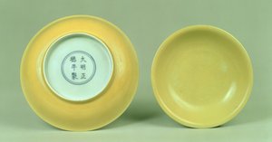 Ming Imperial Yellow Saucer Dish