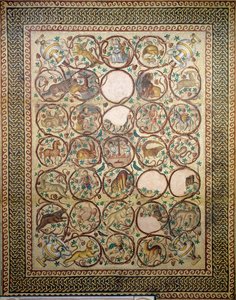 Mosaic of Quabr Hiram from the floor of the central Nave of the Church of St. Christopher, 575