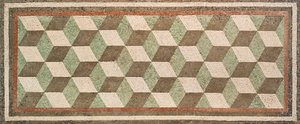 Mosaic with cubic perspective, first century BC, from the tablinum of a Roman villa, national museum of Rome, Rome, Italy