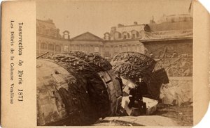 Two Communards Posing Near the Debris of the Fallen Column of Place Vendome in Paris