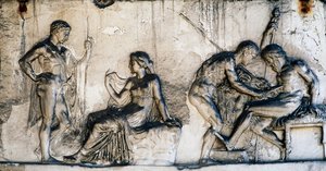 Myth of Telephus, House of Relief of Telephus, Herculaneum, Campania, Italy, Roman civilization