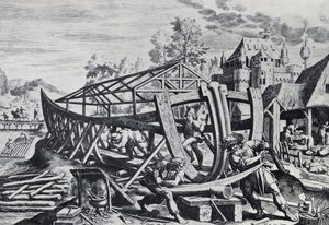Noah Building the Ark by Unbekannter Künstler