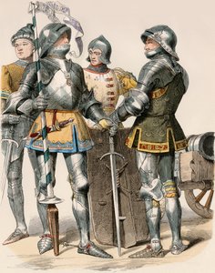 Noble Knights of the Duchy of Burgundy in Armor and Weapon, with a Cannon by Unbekannter Künstler