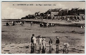 Langrune sur Mer: A Group of Children Playing on the Beach by William M. Timlin