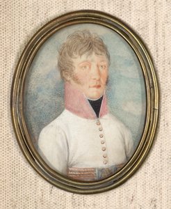 Officer in White Coat with Pink Standing Collar by Unbekannter Künstler