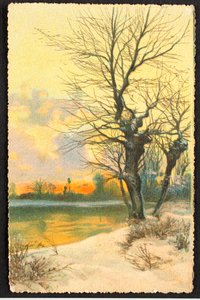 Old postcard / Winter Landscape