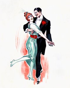 One-step - couple dancing by Unbekannter Künstler