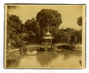 Pavilion and Chinese Bridge in an Orleans Park, Orleans, Loiret, France