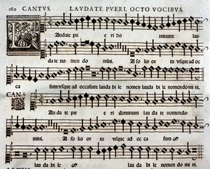Page of Musical Score of Laudate Pueri Psalm with 8 Voices by Tomas Luis de Victoria by Unbekannter Künstler