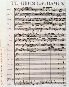 Page of Musical Score of Te Deum by G. F. Handel