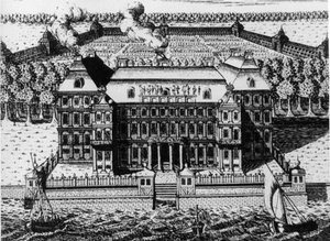 Palace of A. Menshikov on Vassily Island: One of the First Buildings Built in St. Petersburg (1711-1716), Engraving by A. Zubov (1717), Russia by Unbekannt