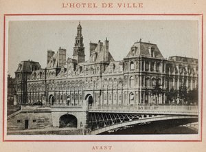 Paris Commune (1871): view of the Hotel de Ville in Paris before its fire in May 1871 by Unbekannt