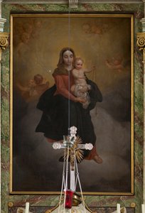 Parish church (Sint-Machutuskerk Wannegem). Interior. The high altar. Signed Van Lanselaere 1844.