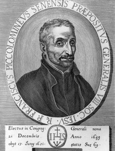 Portrait of Francesco Piccolomini (1582-1651), Italian Jesuit, Superior General of Society of Jesus from 1649 to 1651, engraving by William M. Timlin