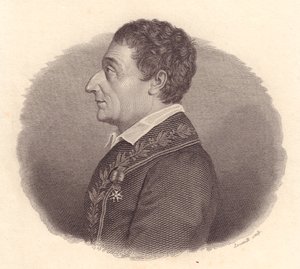Portrait of Italian Mathematician and Astronomer Joseph-Louis Lagrange, or Giuseppe Lodovico Lagrangia (1736-1813), copper engraving by Locatelli from medal by William M. Timlin