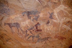 Cattle Rock Painting, One Knee in a Shelter Adorned in the Uweinat Massif, Sudan by Unbekannt